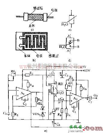 传感器电路中的SM-C-I型湿度传感器电路原理图  第1张