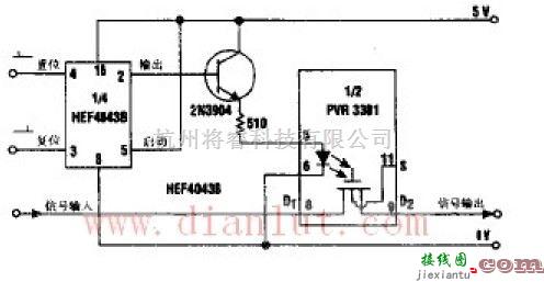 控制电路中的基于固态闩锁继电器的电路原理图  第1张