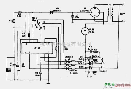 控制电路中的LT156电风扇程控电路  第1张