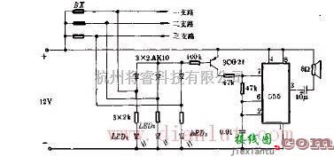 控制电路中的断路告警器电路原理图  第1张