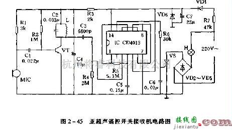 光电电路中的亚超声遥控开关接收机  第1张