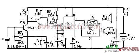 采用555电路的响声报警器电路  第1张