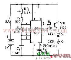 基于555芯片构成5kHz红外调制发射电路  第1张