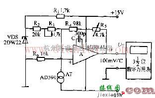 传感器电路中的关于AD590数字式温度计电路  第1张