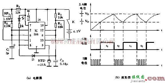 555集成声光信号节拍器电路和波形图  第1张