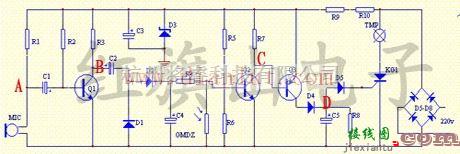 光电电路中的声光控节电开关工作原理电路图  第1张