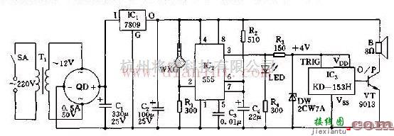 天冷降温自动声光报警电路原理  第1张