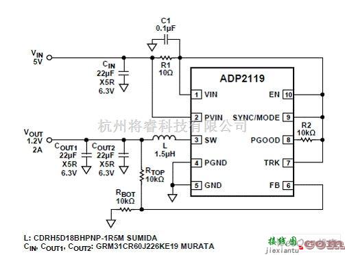 ADP2119典型应用电路（三）  第1张