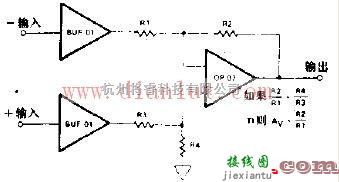 线性放大电路中的新型简易高阻抗差分放大器电路  第1张