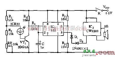 新型简易555光照度测试仪电路  第1张