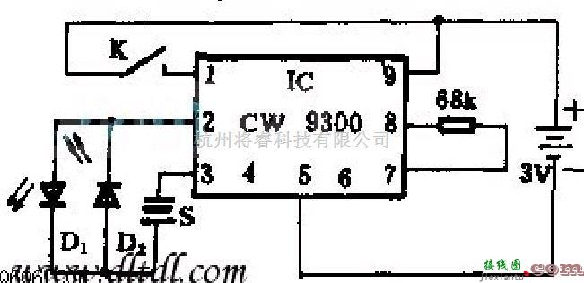 光电电路中的由CW9300设计的会唱歌不倒翁电路  第1张