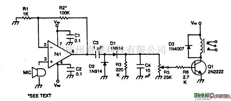 继电器控制中的声控继电器电路  第1张