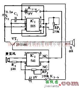 简易失声时喉咙替代装置电路  第1张