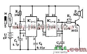 基于556集成芯片设计变音调警报声电路  第1张