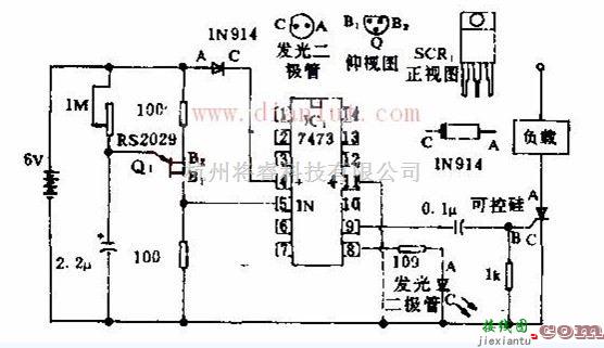 光电电路中的触发器驱动可控硅的工作原理及运行电路图  第1张