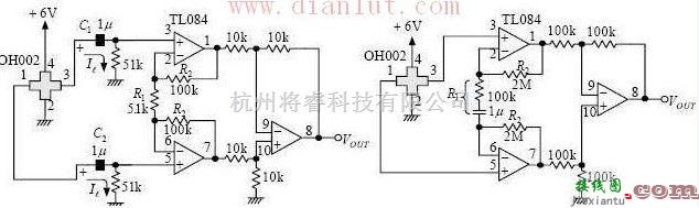 传感器电路中的霍尔传感器基于TL071和TL084设计的放大电路  第2张