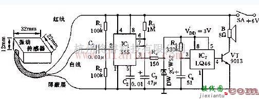 微震动的传感报警电路  第1张