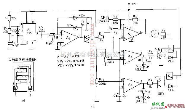 传感器电路中的湿度传感器电路  第1张