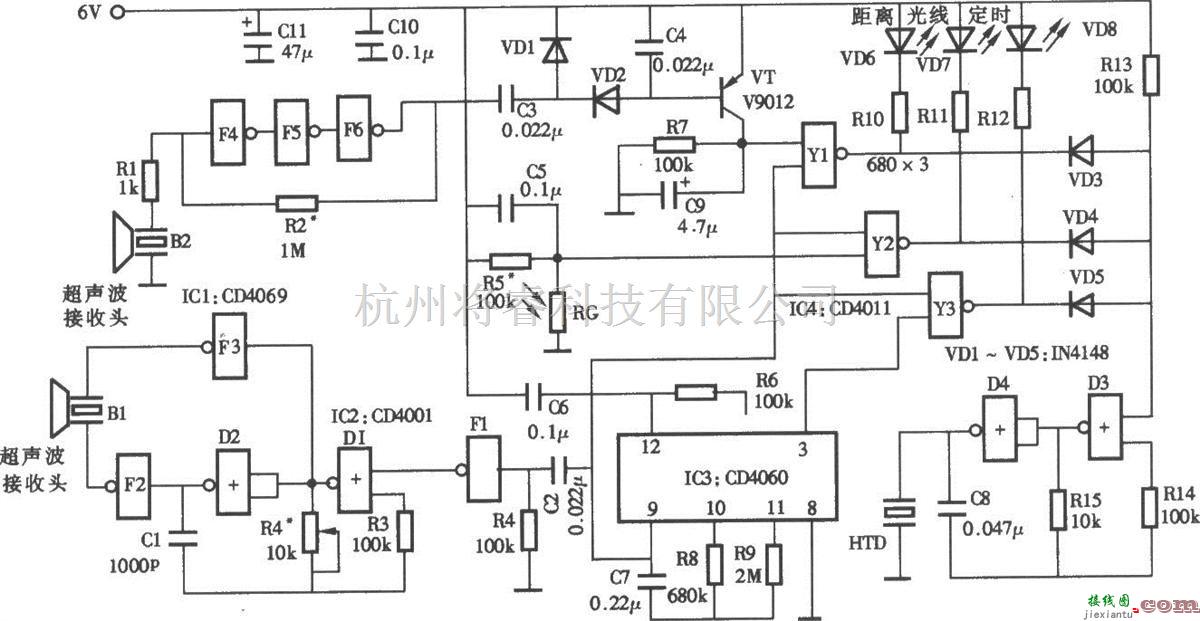 无线接收中的超声波视力保护器电路（二）  第1张