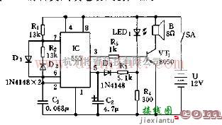 采用555构成中功率变音调警笛声发生器  第1张