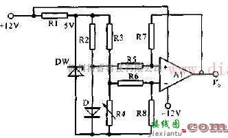 传感器电路中的简易0-100度温度测量电路图解  第1张