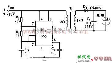 基于555定时器的驱动氖灯的电压源电路  第1张