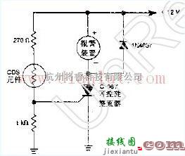 光电电路中的简易光激式报警器电路图  第1张