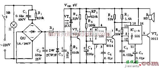 基于双时基电路设计开门时间过长的音响报叫电路  第1张