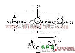 传感器电路中的AD590温度传感器电路  第1张