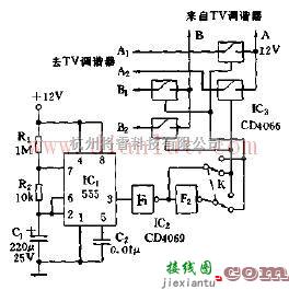 自动转换电视监视频道的电路  第1张