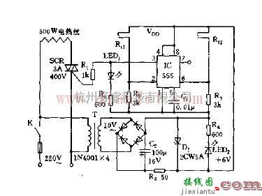 简易恒温控制器电路原理图  第1张