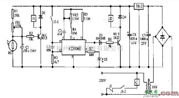光电电路中的路灯霓虹灯节能光控定时开关的原理电路  第1张