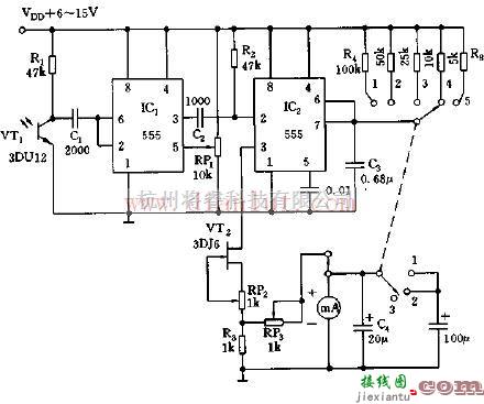 新型简易555光电转换转速表电路  第1张