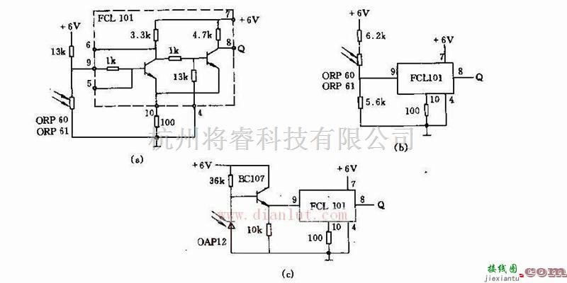 光电电路中的采用施密特触发器(FCL101)的光栅电路图解  第1张