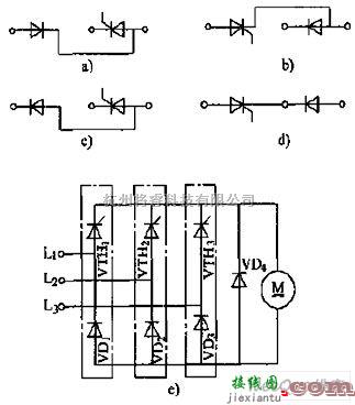 整流单元中的晶闸管-整流管联臂模块三相半控桥式整流电路  第1张