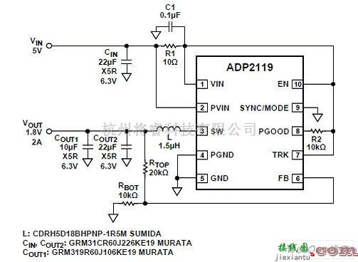 ADP2119典型应用电路（二）  第1张