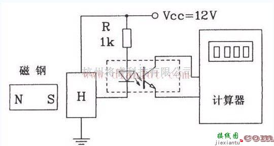 传感器电路中的霍尔接近开关组成的计数器的原理电路  第1张
