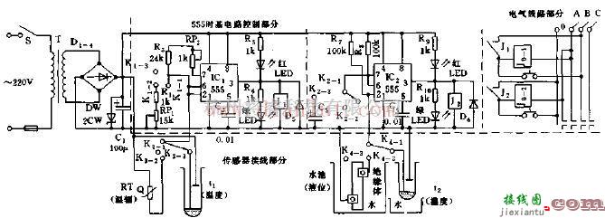 简要介绍多功能温度湿度、液位自控器地工作原理及其电路图  第1张