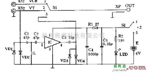 音频电路中的电视录像转换放大器电路原理图  第1张