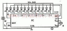 音频电路中的声光电子转盘电路原理图  第1张