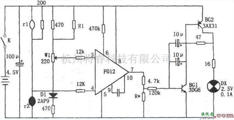 控制电路中的可燃易爆气体报警器(F012)电路  第1张