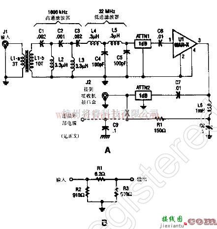 线性放大电路中的图解HF宽带前置放大器  第1张