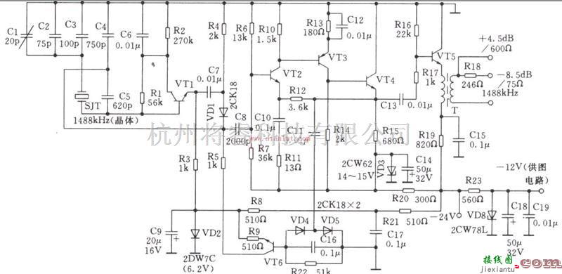 信号产生中的1488kHz信号发生器与分频器电路的原理  第1张