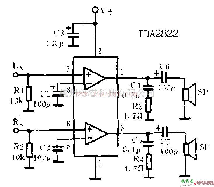 音频电路中的关于TDA2822应用电路图的相关介绍  第1张