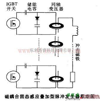 信号产生中的磁耦合固态感应叠加型脉冲发生器电路原理图  第1张