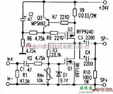 音频电路中的具有300B音色的晶体管后级功放电路设计  第1张