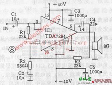 音频电路中的100W功率放大器电路  第1张