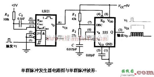 信号产生中的基于555定时器制作单群脉冲发生器  第1张