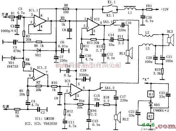 音频电路中的廉价的高性能音频功率放大器电路  第1张