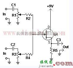 音频电路中的场效应管音频混合器电路  第1张